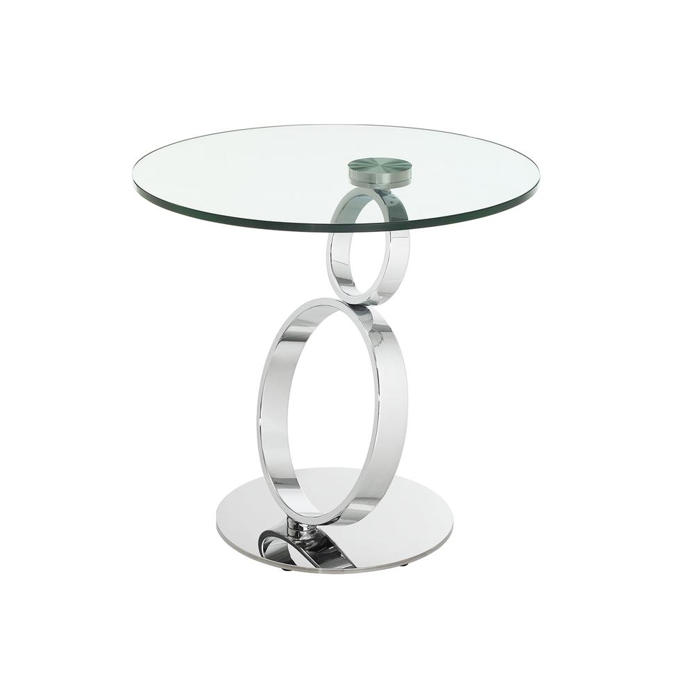 Satellite round extendable swivel coffee table in clear glass.. Picture 8