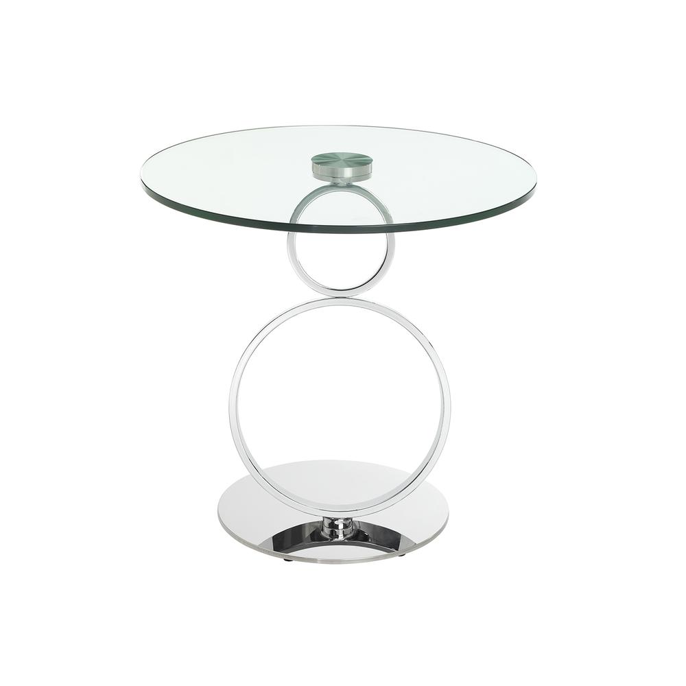 Satellite round extendable swivel coffee table in clear glass.. Picture 9