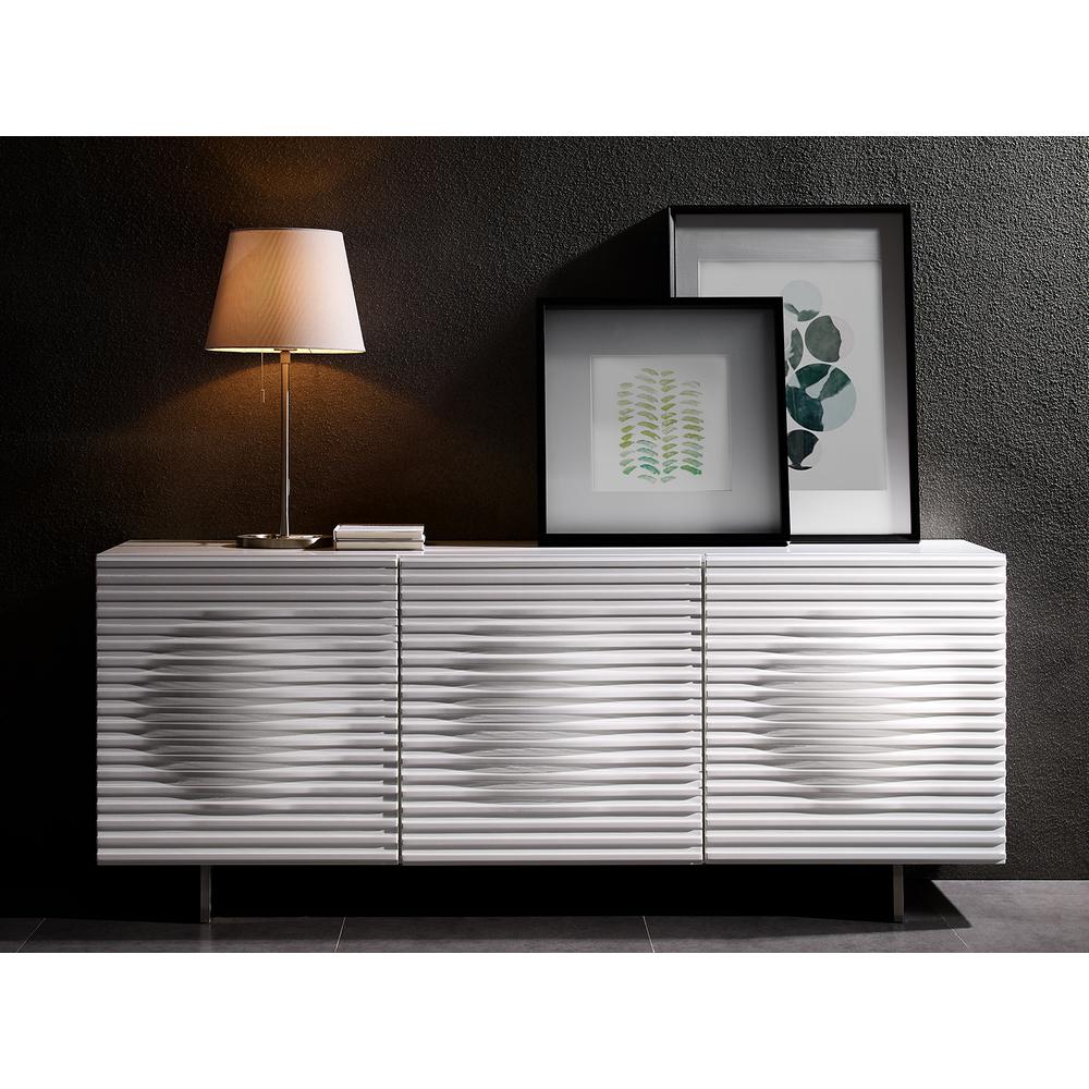 Moon buffet in white high gloss with storage.. Picture 1