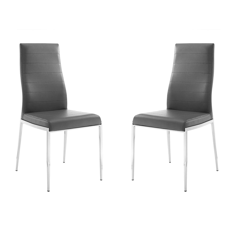 Firenze dining chair in gray pu leather.. Picture 6