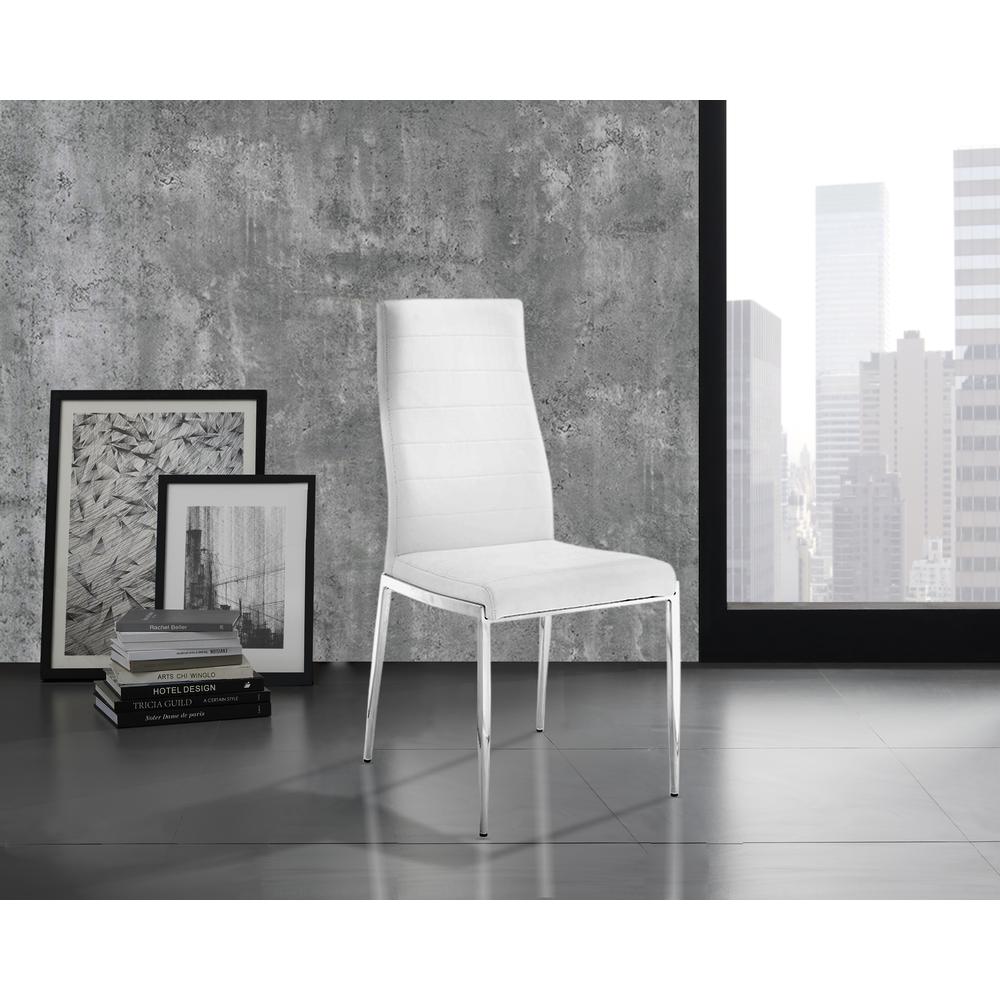 Firenze dining chair in white pu leather.. Picture 1
