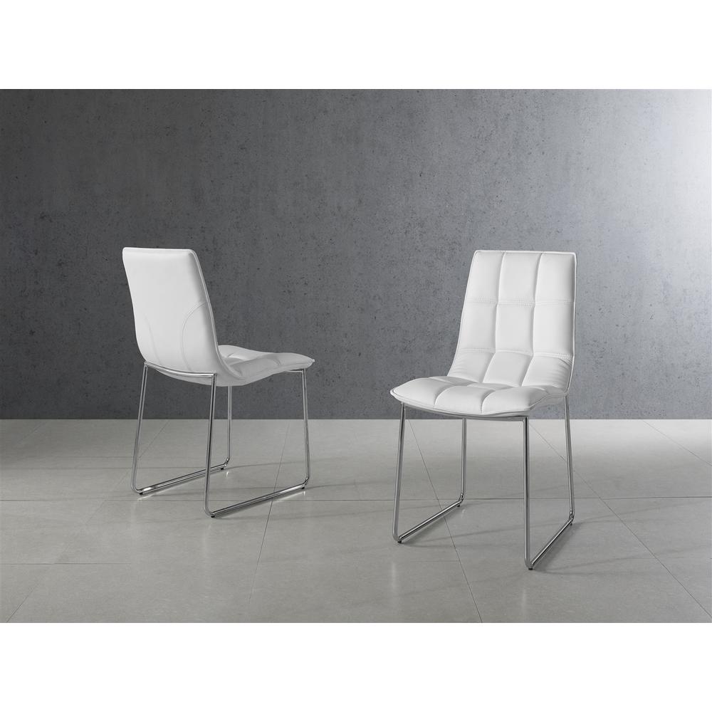 Leandro dining chair in white pu leather.. Picture 1