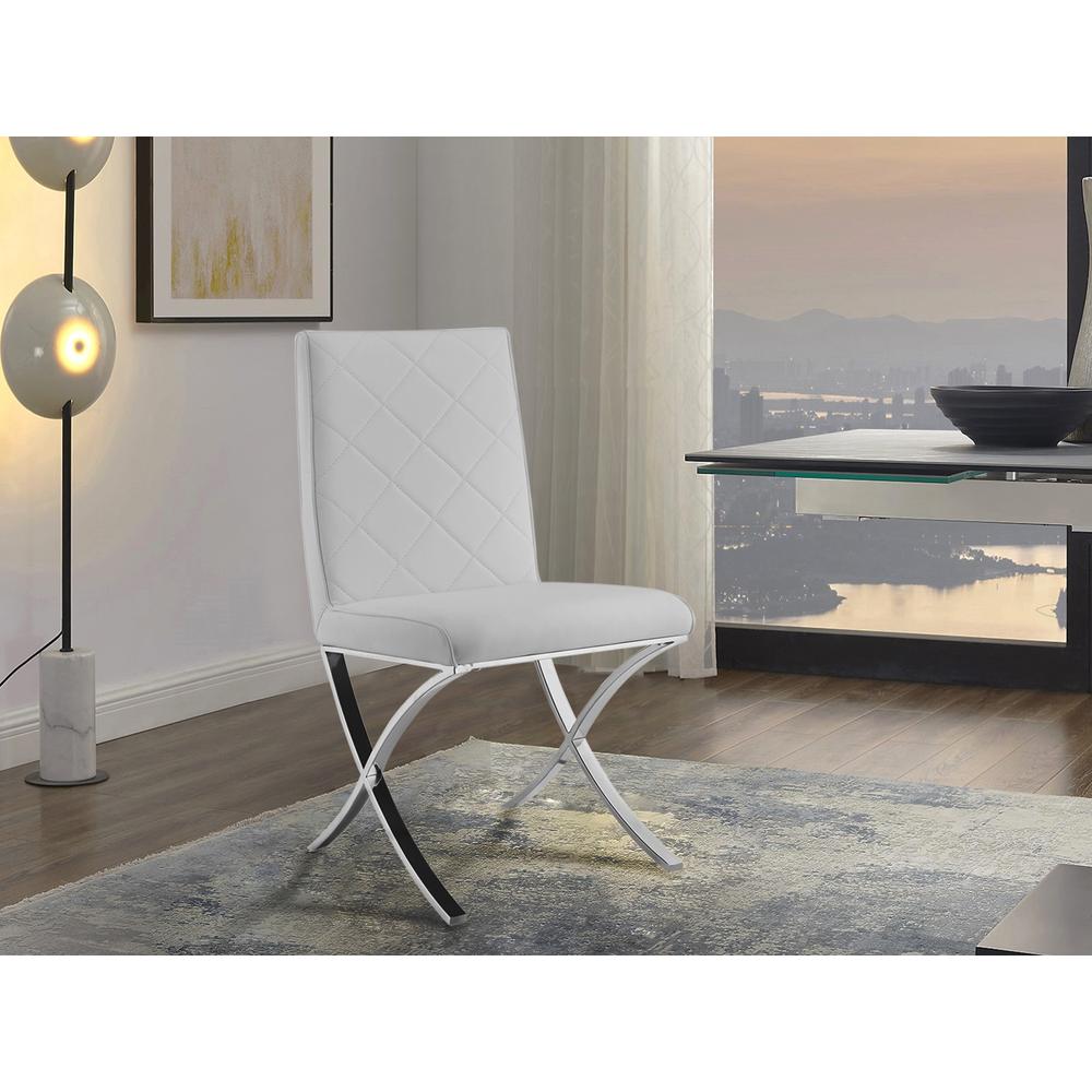 Loft Set of 2 dining chair in white pu leather.. Picture 1