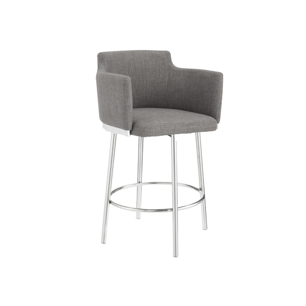 Suzzie counter 180 swivel arm bar stool in gray linen fabric.. Picture 2