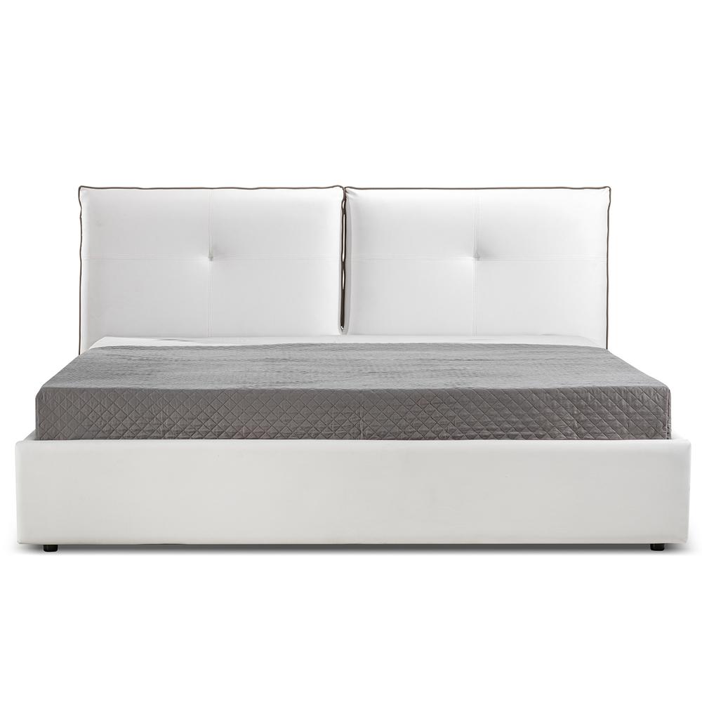 Aria king storage bed in white pu leather.. Picture 3