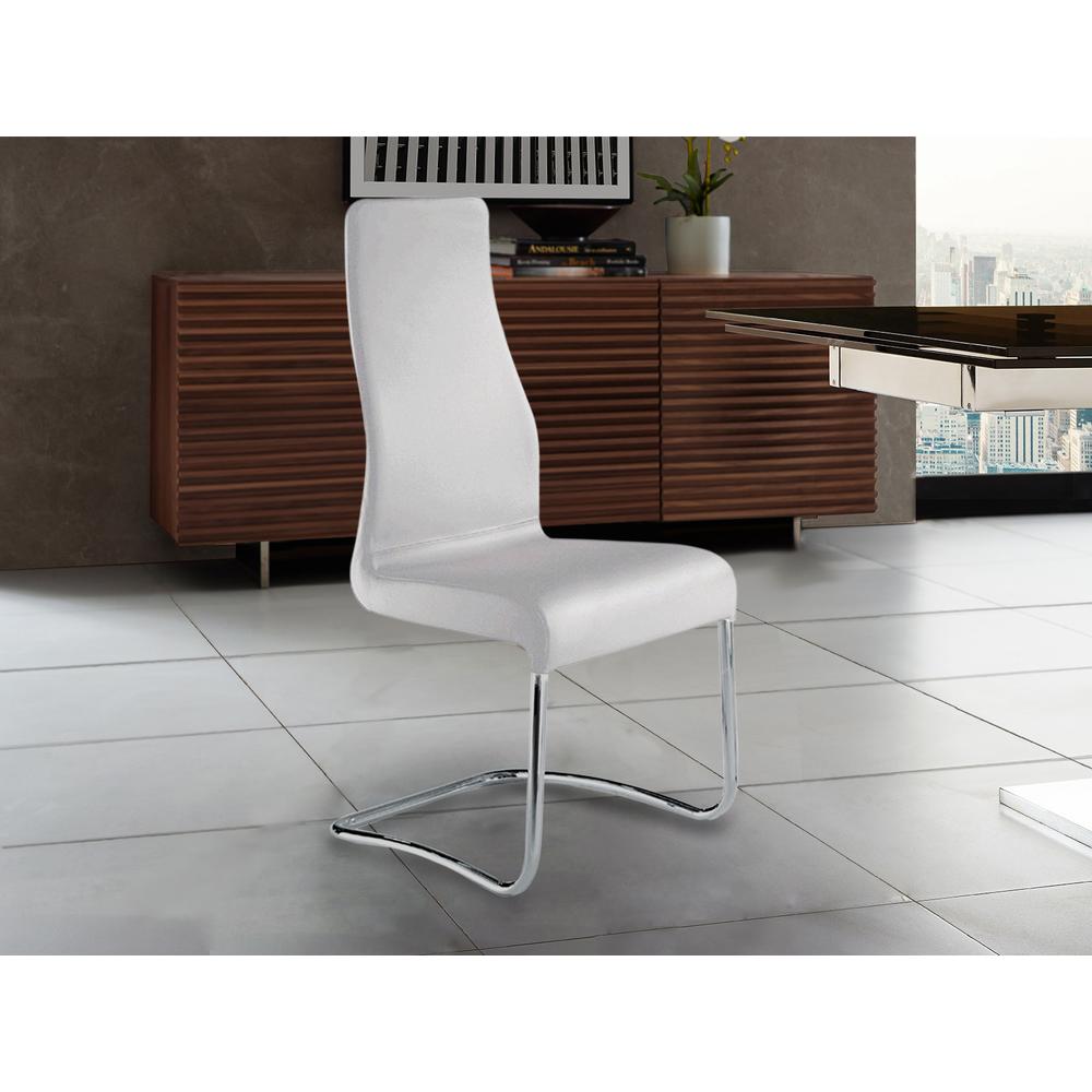 Florence dining chair in white top grain leather.. Picture 1