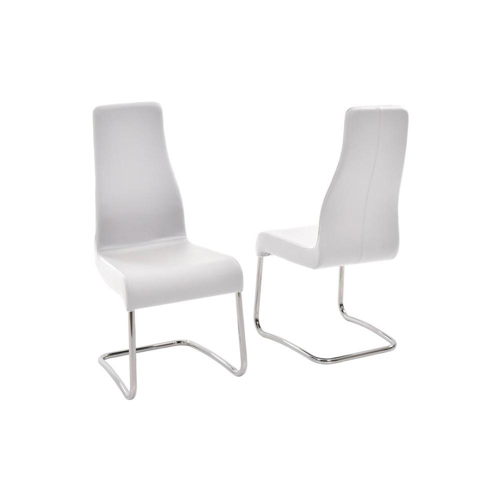 Florence dining chair in white top grain leather.. Picture 6
