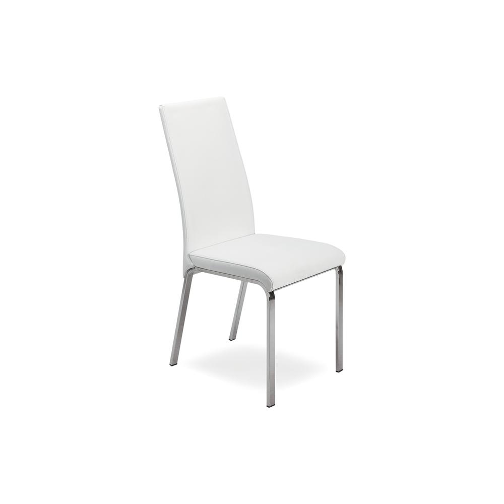 Loto dining chair in white top grain leather.. Picture 3