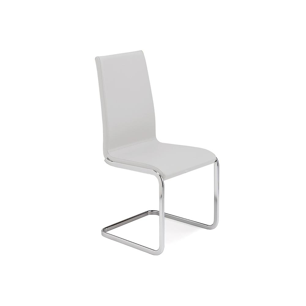 Aurora Set of 2 dining chair in white top grain leather.. Picture 3