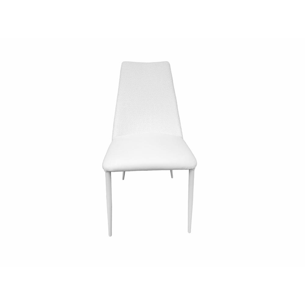 Mia dining chair in white leather & cotton.. Picture 1
