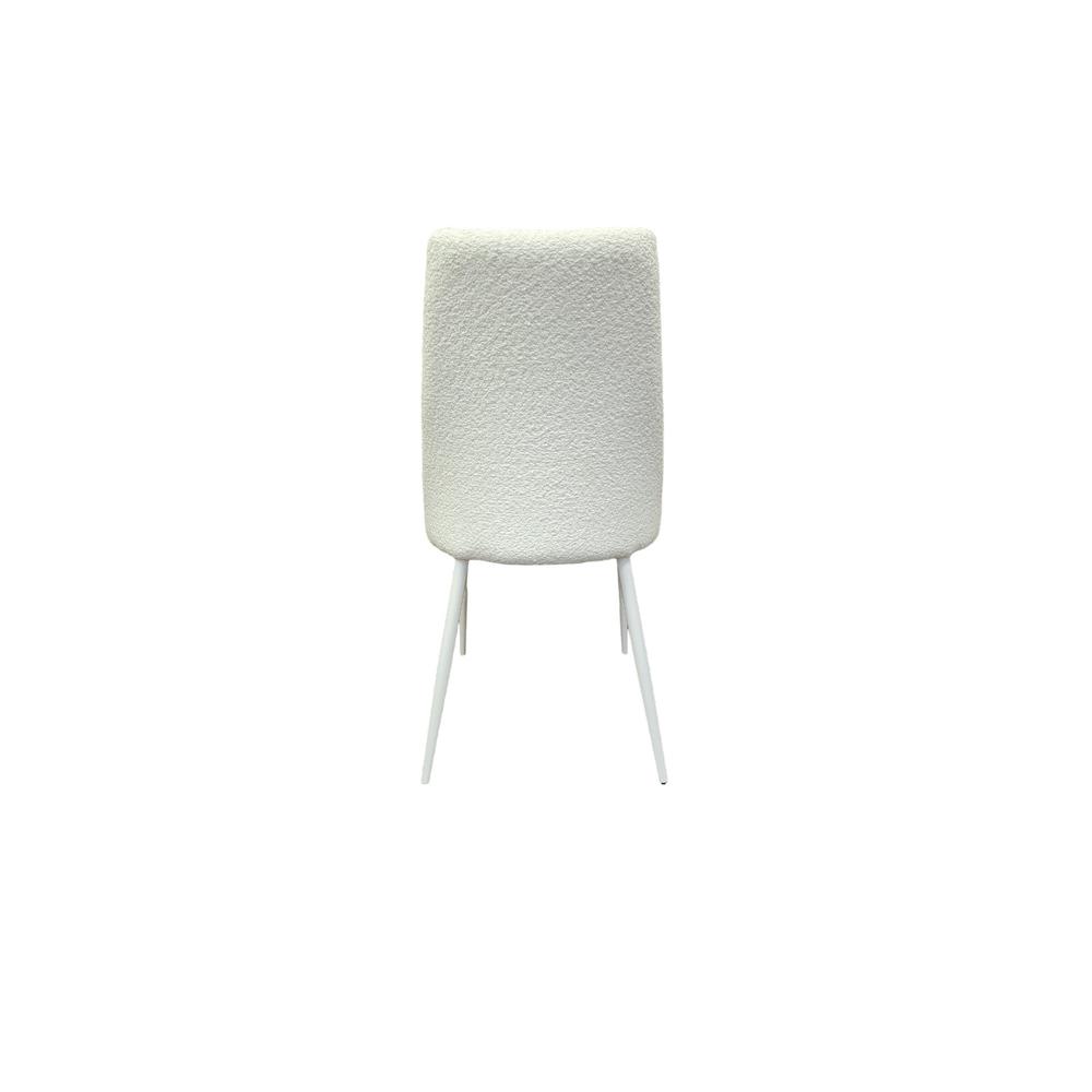 Mia dining chair in white leather & cotton.. Picture 2