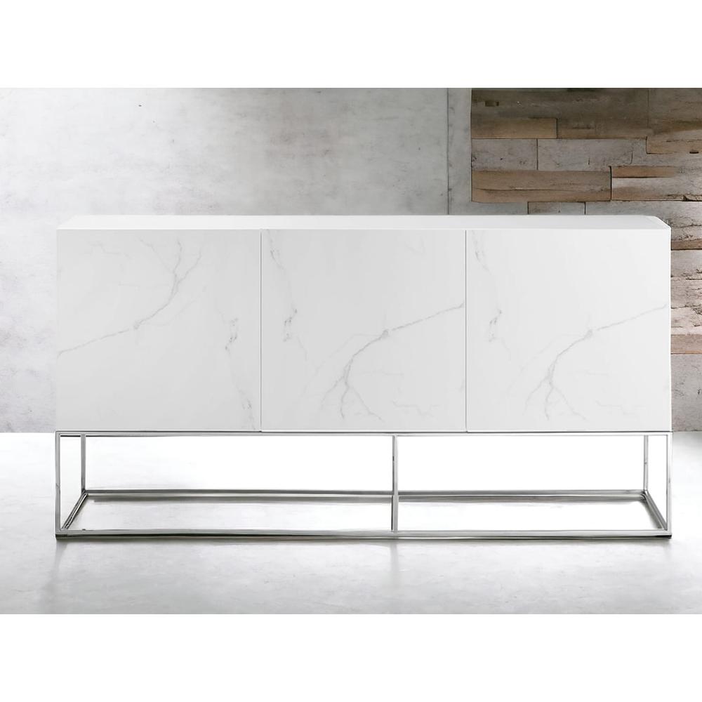Vizzione buffet in off white marbled porcelain with storage.. Picture 2