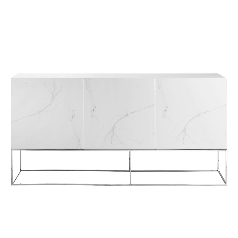 Vizzione buffet in off white marbled porcelain with storage.. Picture 1
