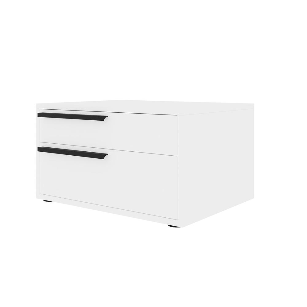 Carter Left nightstand in white high gloss black handles. Picture 4