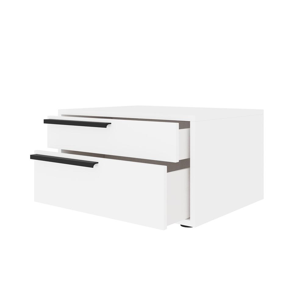 Carter Left nightstand in white high gloss black handles. Picture 5