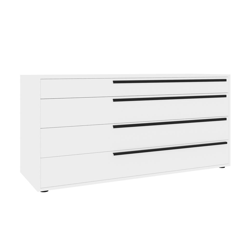 Carter dresser in white high gloss w black handles. Picture 4