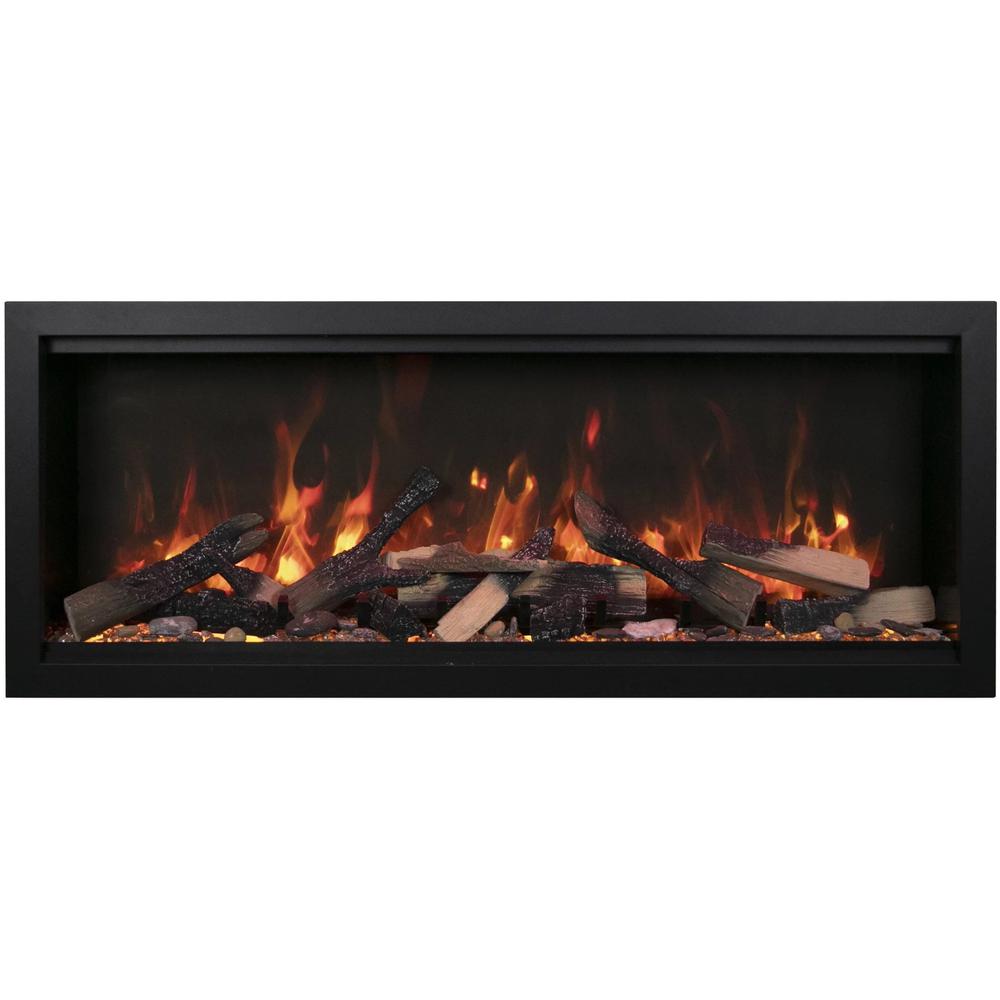 Smart 100" Extra Tall Clean face Electric Built-in Fireplace. Picture 1