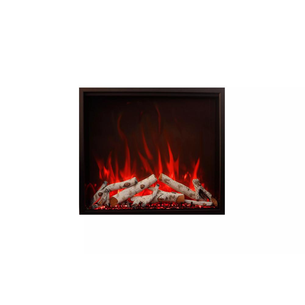 Smart 33” Fireplace – includes a steel trim, glass inlay, 10 piece log set. Picture 1