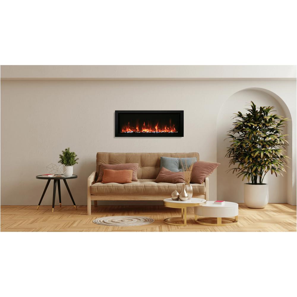 Electric Slim Built-in only comes with optional black steel surround Fireplace. Picture 2
