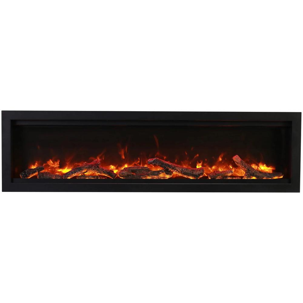 50" Clean face Electric Built-in with log and glass Fireplace. Picture 1