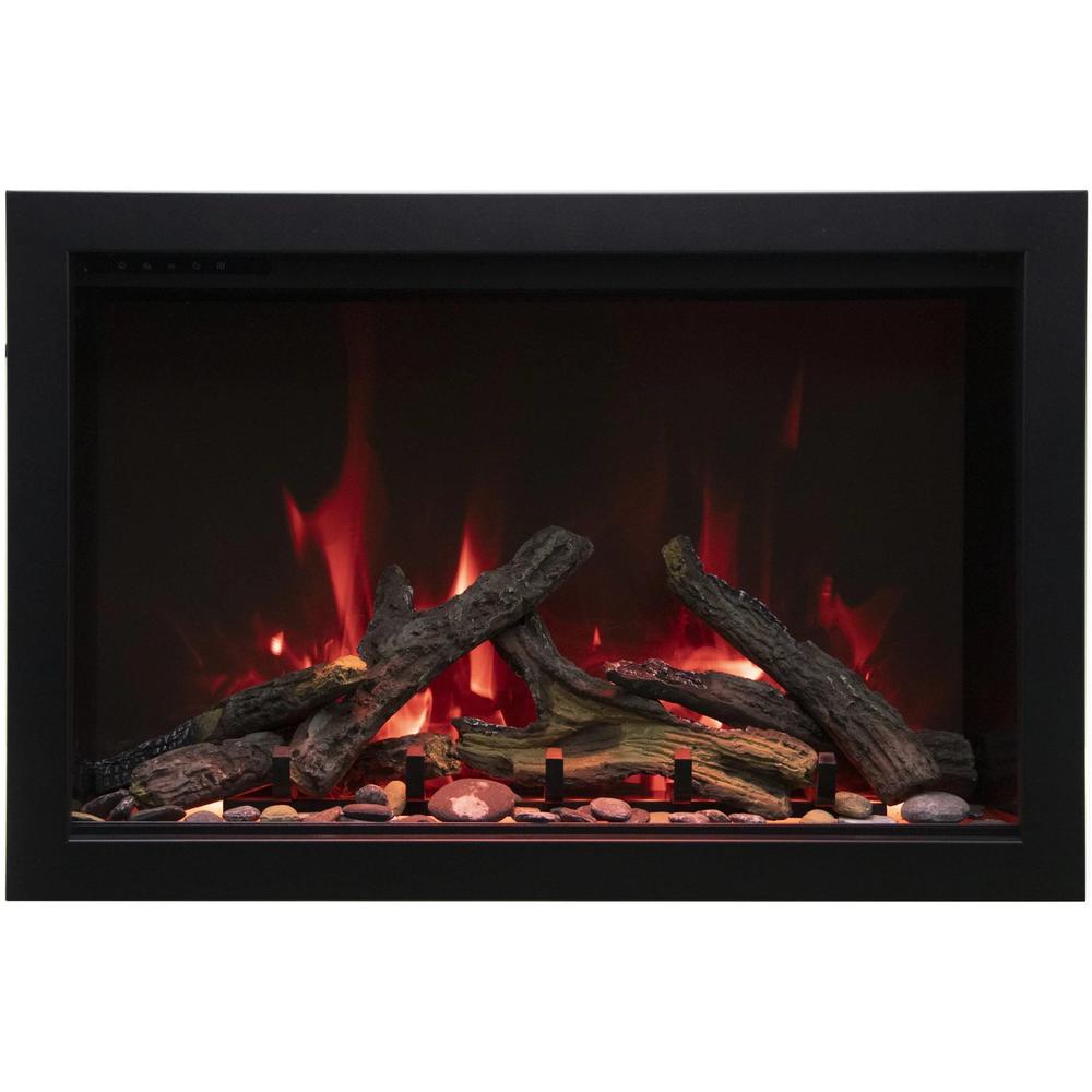 Smart 30” Fireplace – includes a steel trim, glass inlay, 10 piece log set. Picture 1