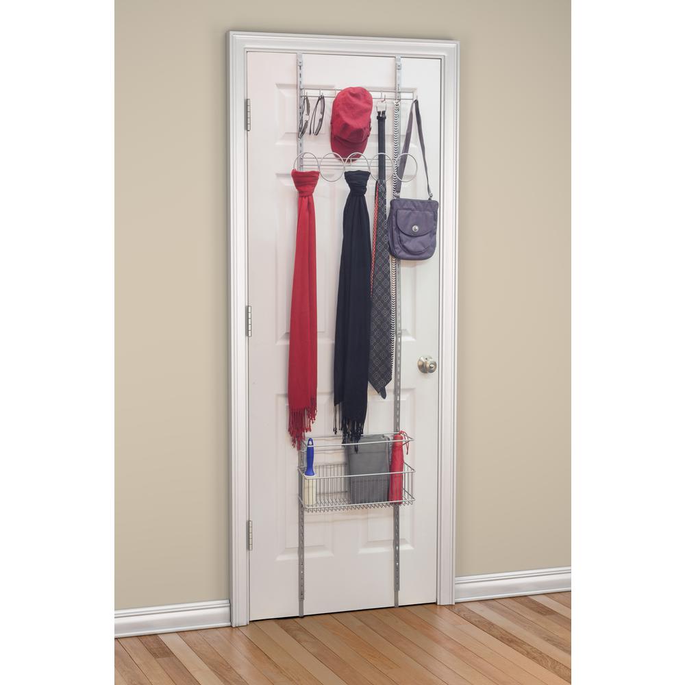 Premium Closet Back-of-the-Door Organizer, Satin Nickel. Picture 1