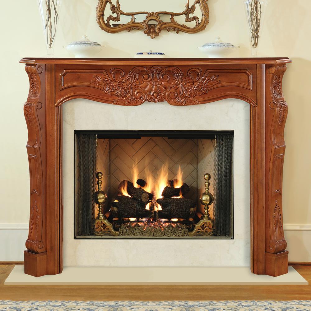 The Deauville 48" Fireplace Mantel Fruitwood Finish. Picture 5