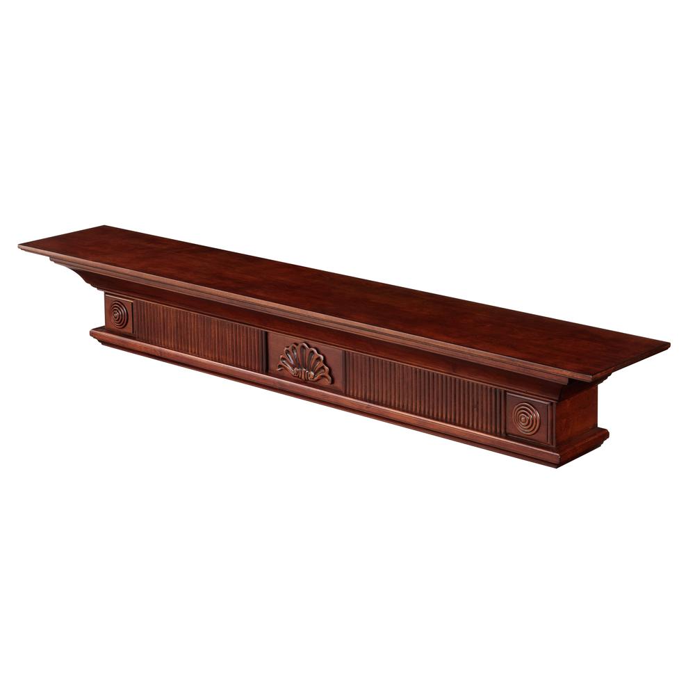 The Devonshire 60" Shelf or Mantel Shelf Cherry Rustic Distressed Finish. Picture 4