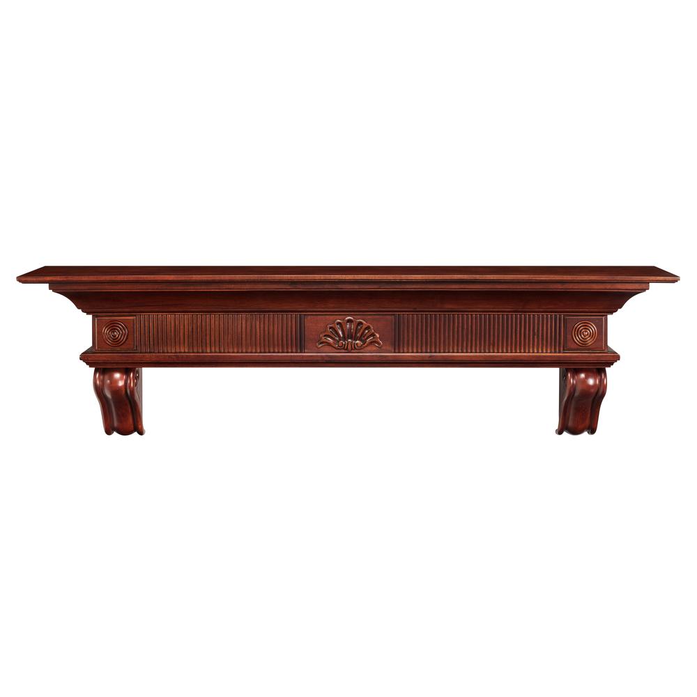 The Devonshire 60" Shelf or Mantel Shelf Cherry Rustic Distressed Finish. Picture 2