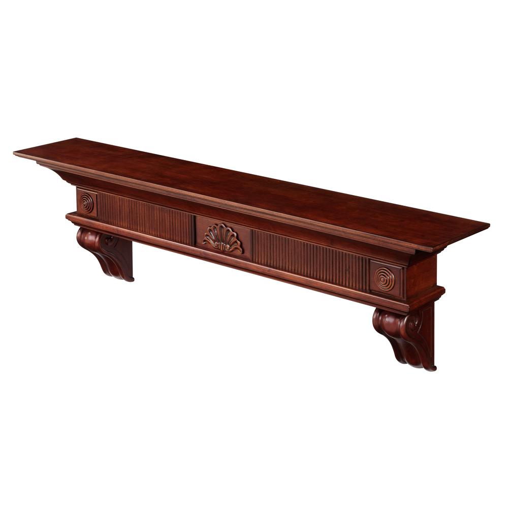 The Devonshire 60" Shelf or Mantel Shelf Cherry Rustic Distressed Finish. Picture 15