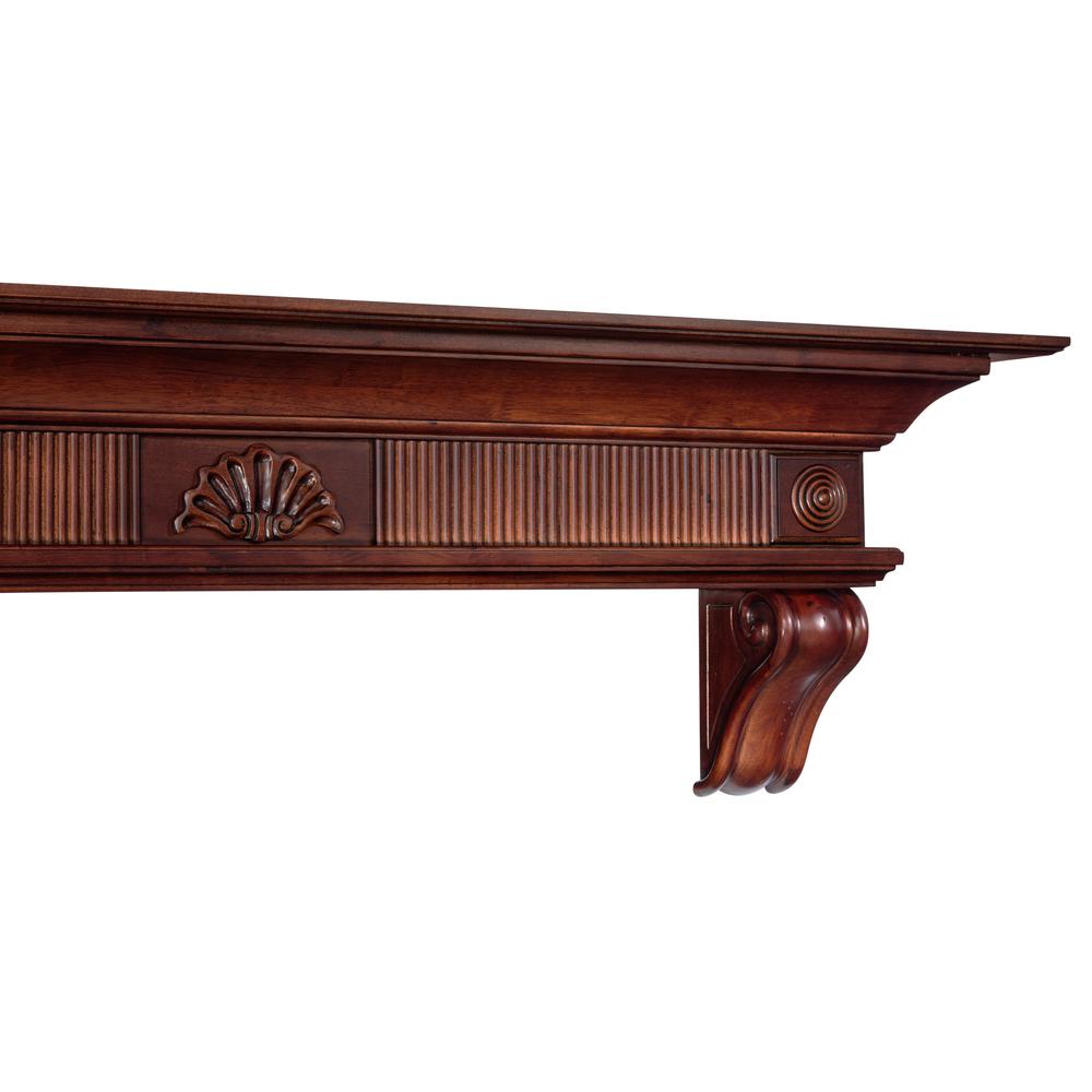 The Devonshire 60" Shelf or Mantel Shelf Cherry Rustic Distressed Finish. Picture 13