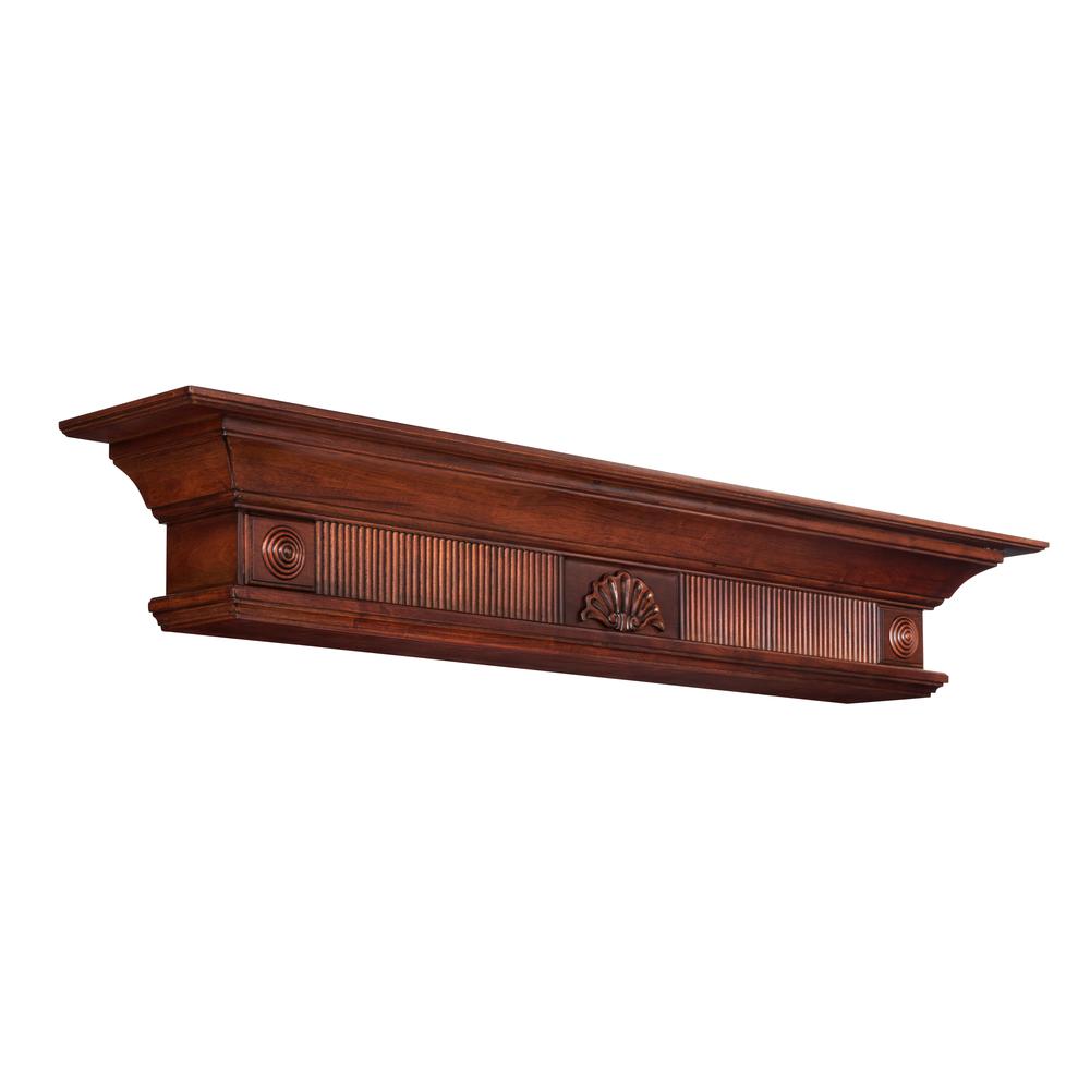 The Devonshire 60" Shelf or Mantel Shelf Cherry Rustic Distressed Finish. Picture 17
