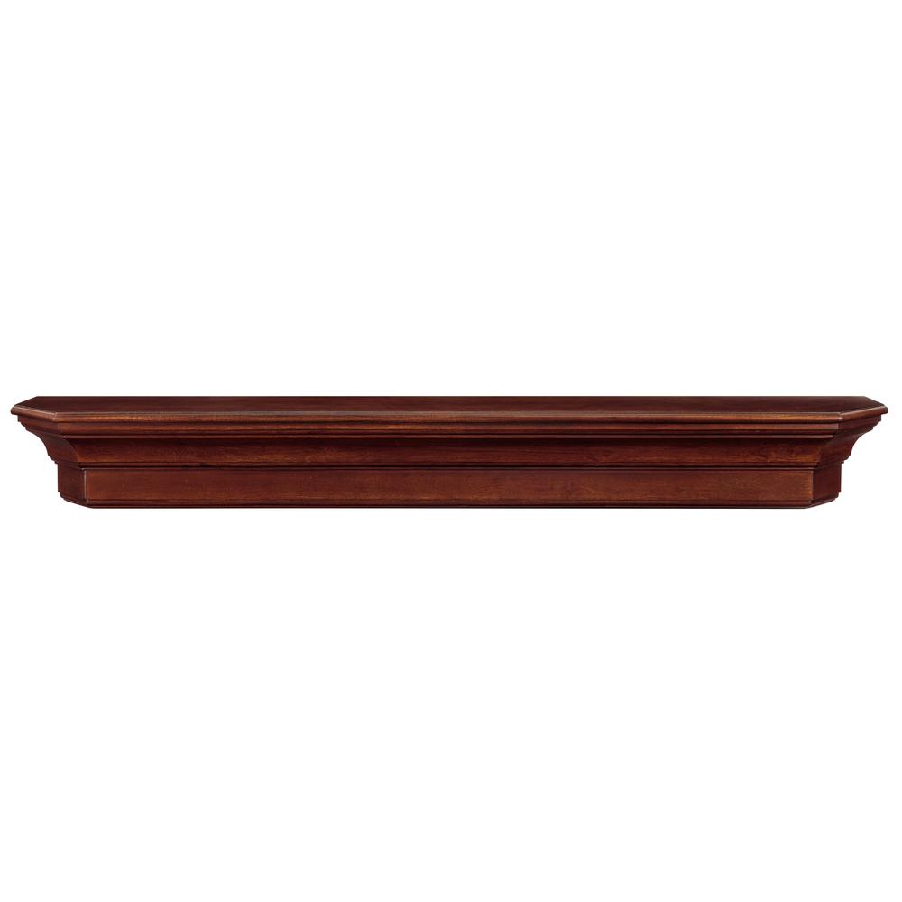 The Lindon 48" Shelf or Mantel Shelf Cherry Distressed Finish. Picture 1