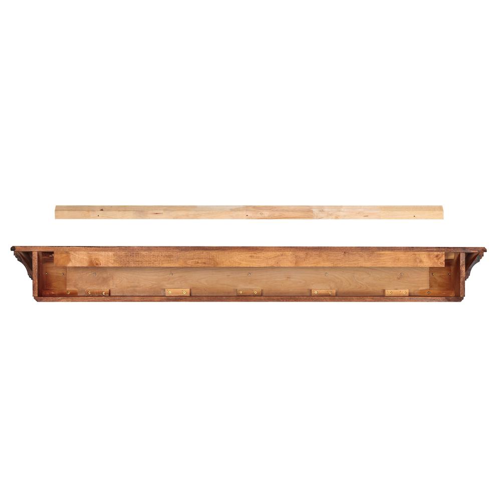 The Lindon 48" Shelf or Mantel Shelf Cherry Distressed Finish. Picture 6