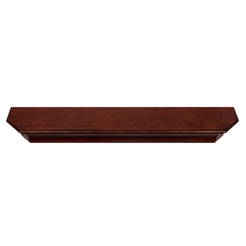 The Lindon 48" Shelf or Mantel Shelf Cherry Distressed Finish. Picture 8