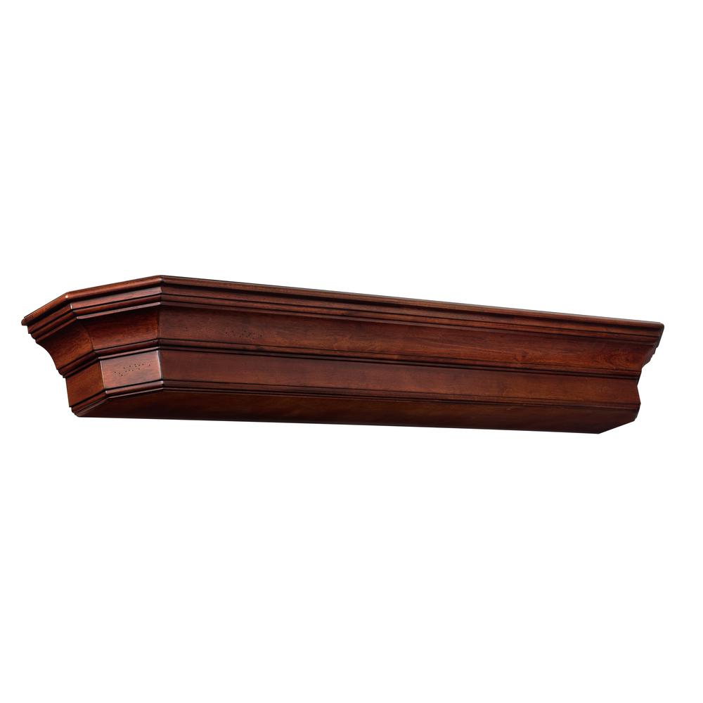 The Lindon 60" Shelf or Mantel Shelf Cherry Distressed Finish. Picture 2