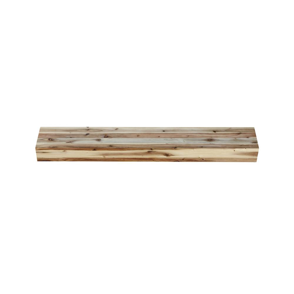 Acacia 48" Shelf or Mantel Shelf with Natural Finish and Distressing. Picture 5