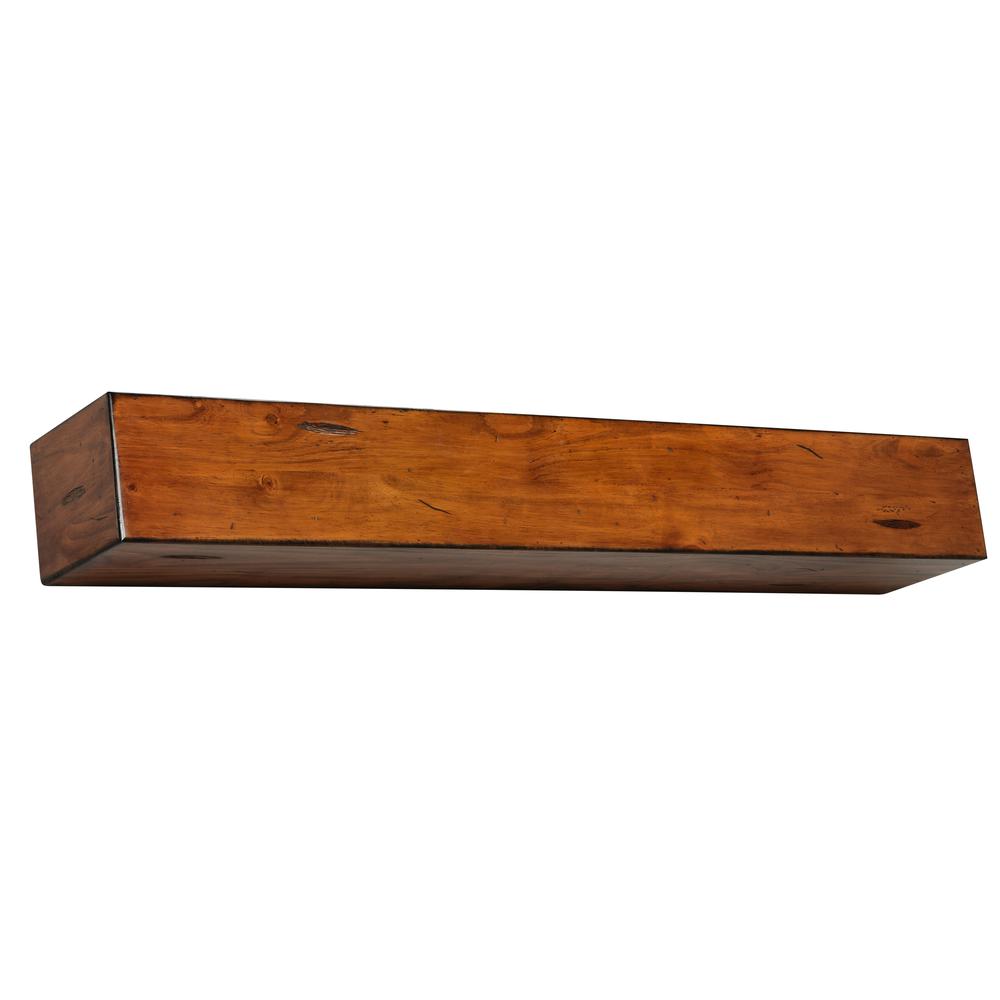 The Lexington 60" Shelf or Mantel Shelf Medium Rustic Distressed Finish. Picture 1