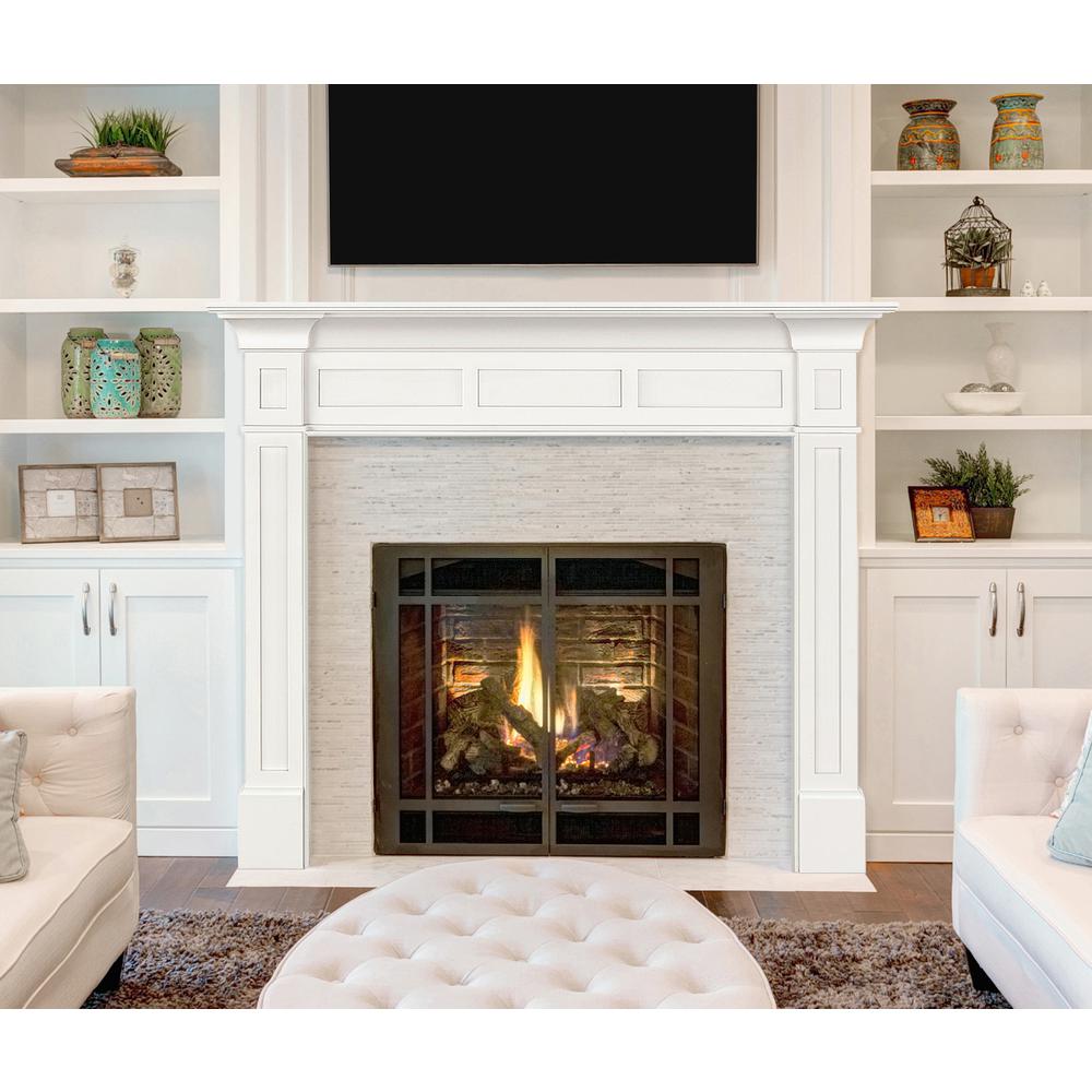 The Jim 56" Fireplace Mantel MDF White Paint. Picture 5