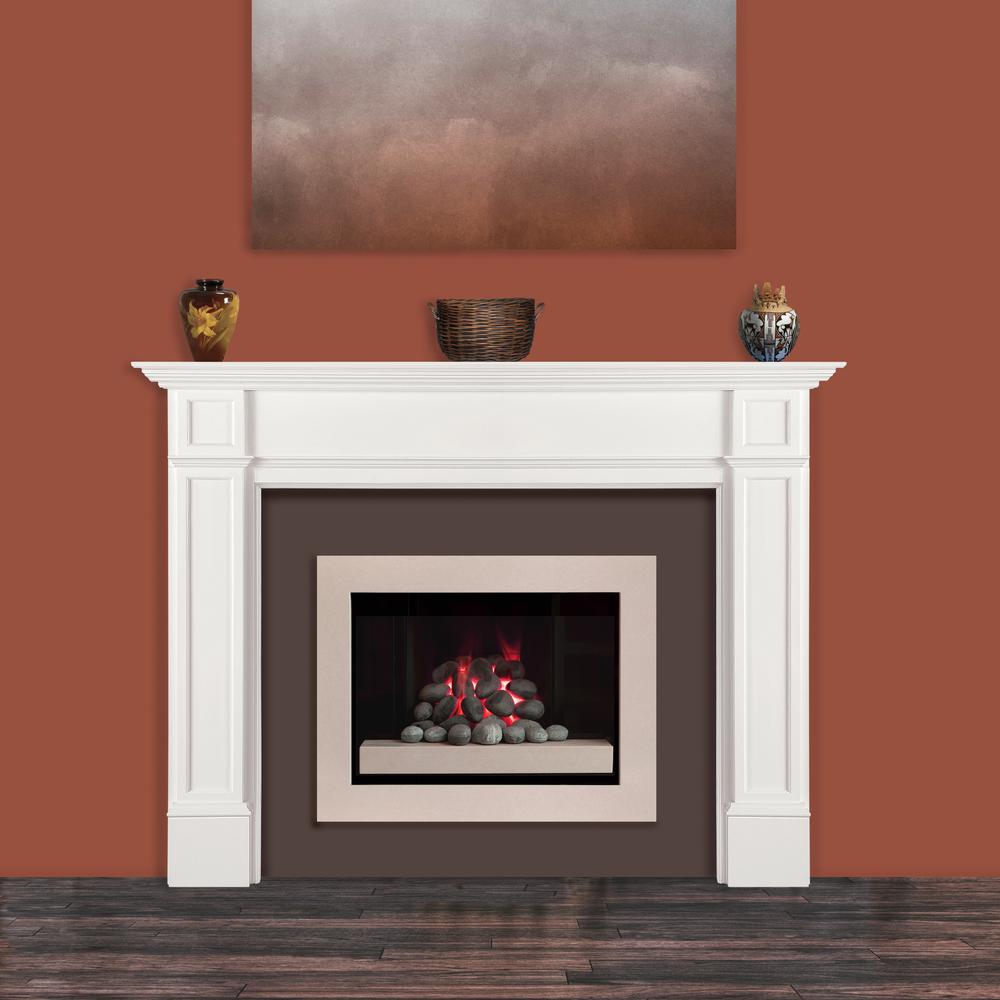 The Marshall 48 inch Fireplace Mantel MDF White Pain. Picture 5