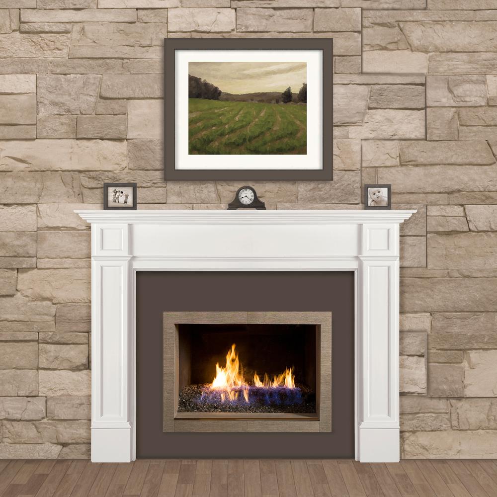 The Marshall 48 inch Fireplace Mantel MDF White Pain. Picture 10