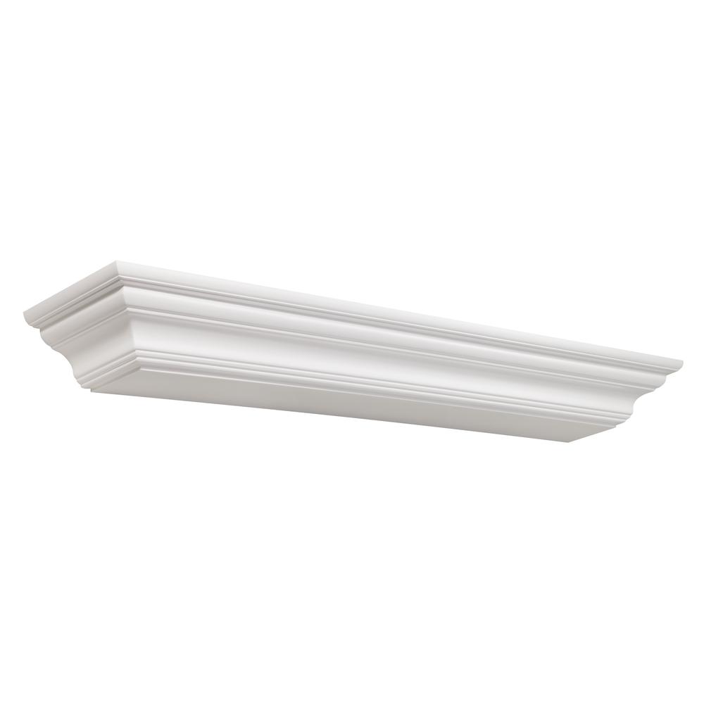 The Crestwood 48" Shelf or Mantel Shelf MDF White Paint. Picture 1