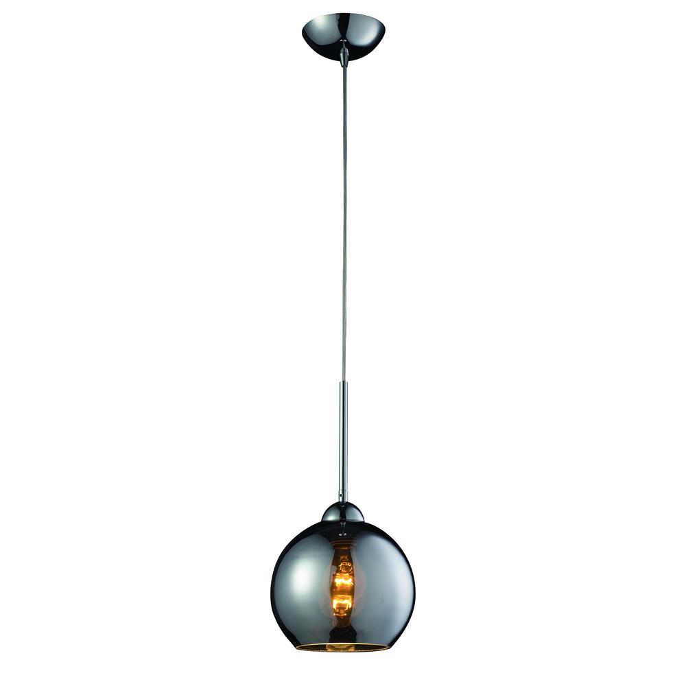 Cassandra 1 Light Pendant In Polished Chrome And Chrome Glass. Picture 1