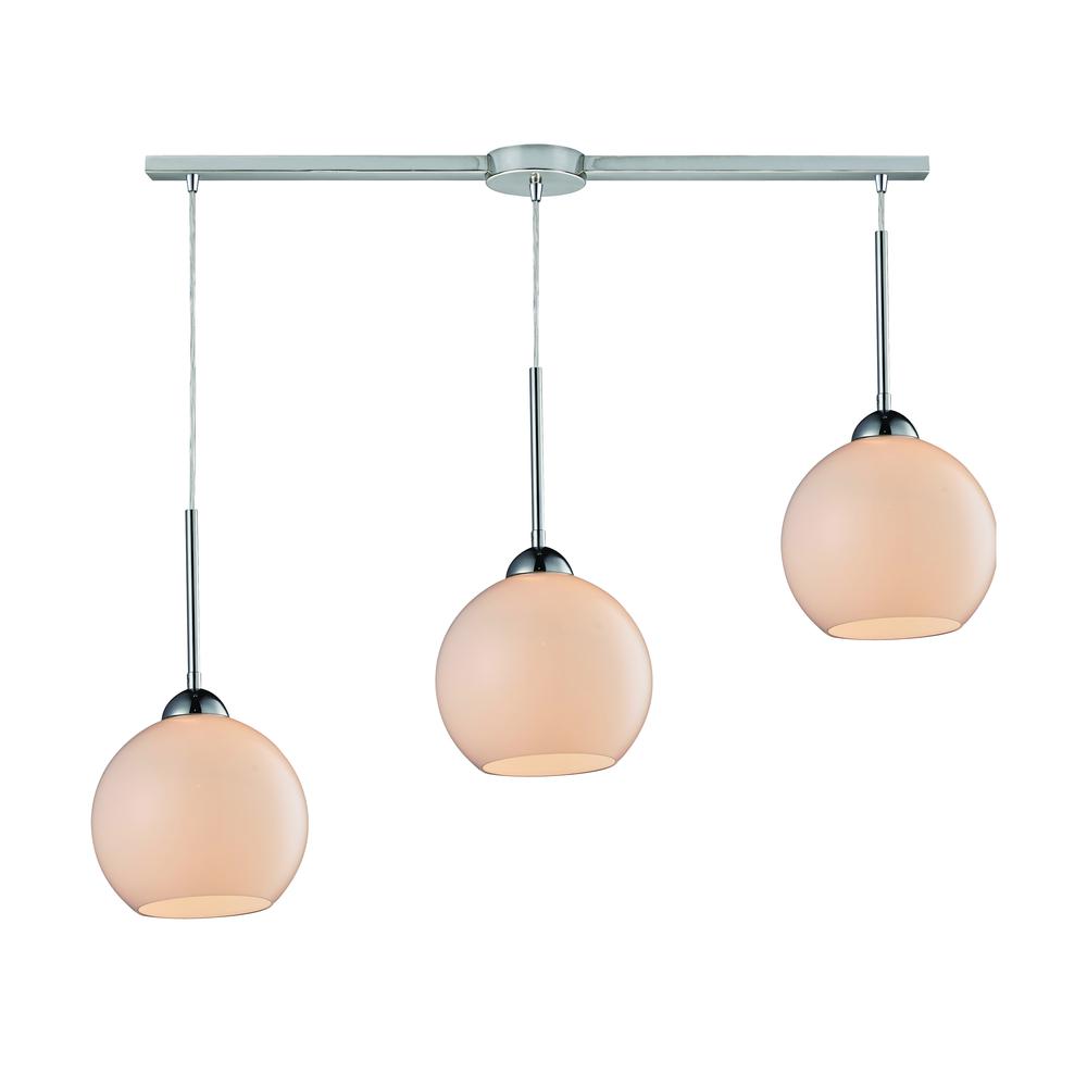 Cassandra 3 Light Pendant In Polished Chrome, 10240 3L-WH. The main picture.