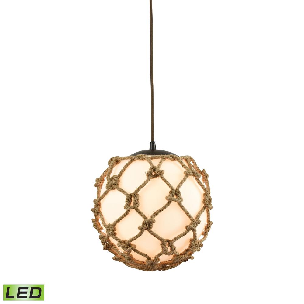 Coastal Inlet 1 Light LED Pendant In Oil Rubbed Bronze. Picture 1