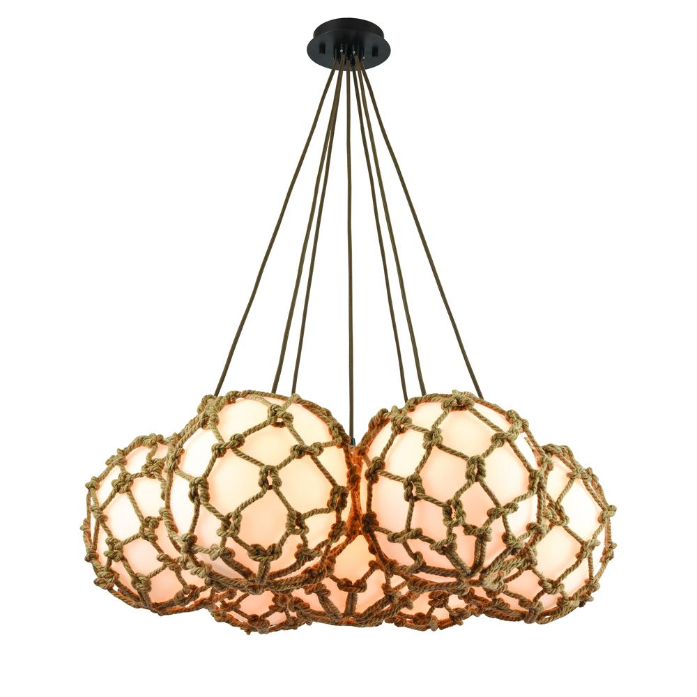 Coastal Inlet 7 Light Chandelier In Oil Rubbed Bronze. Picture 1