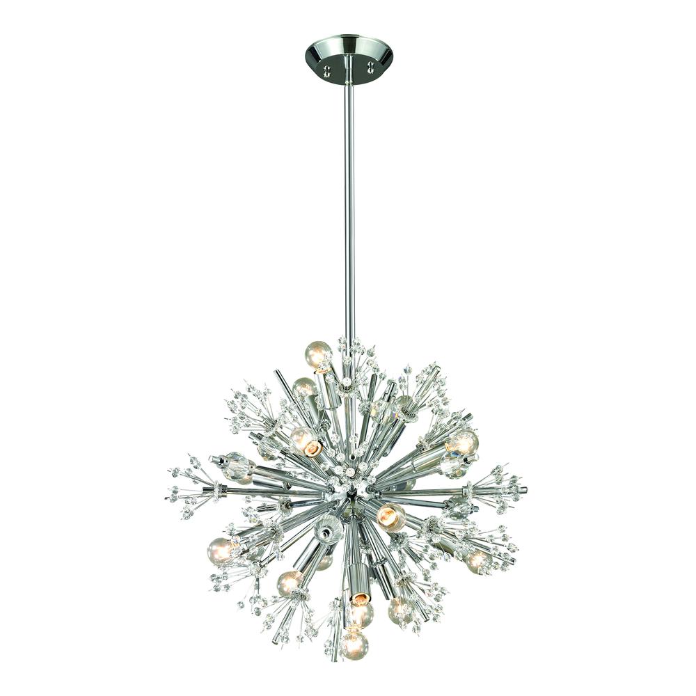 Starburst 15 Light Chandelier In Polished Chrome. The main picture.