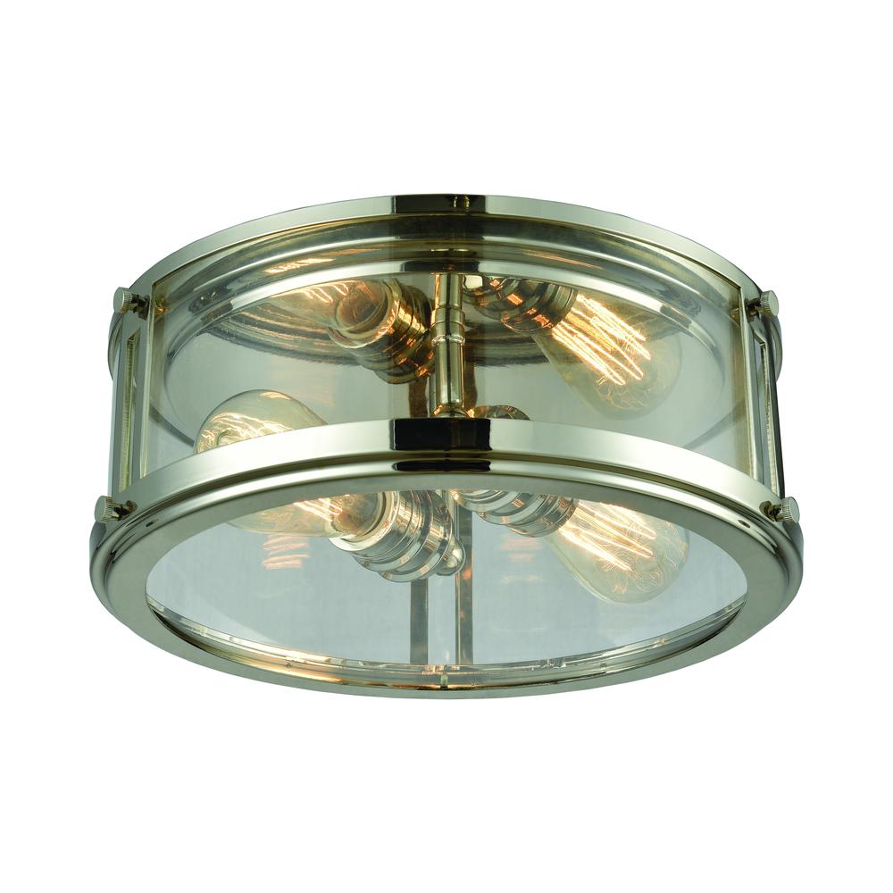 Coby 2 Light Flush In Polished Nickel. The main picture.
