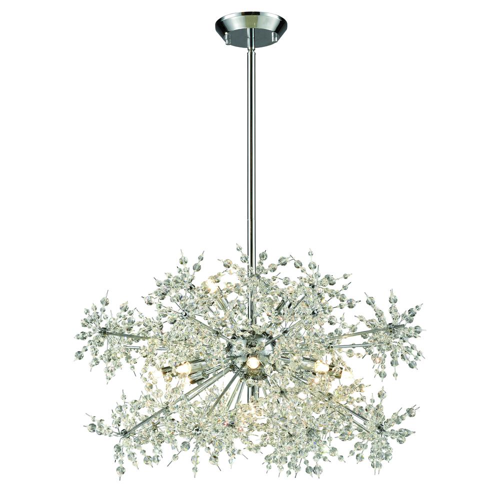 Snowburst 11 Light Chandelier In Polished Chrome. The main picture.