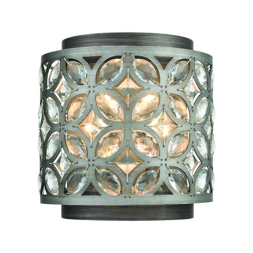 Rosslyn 9'' High 2-Light Sconce - Weathered Zinc. Picture 1